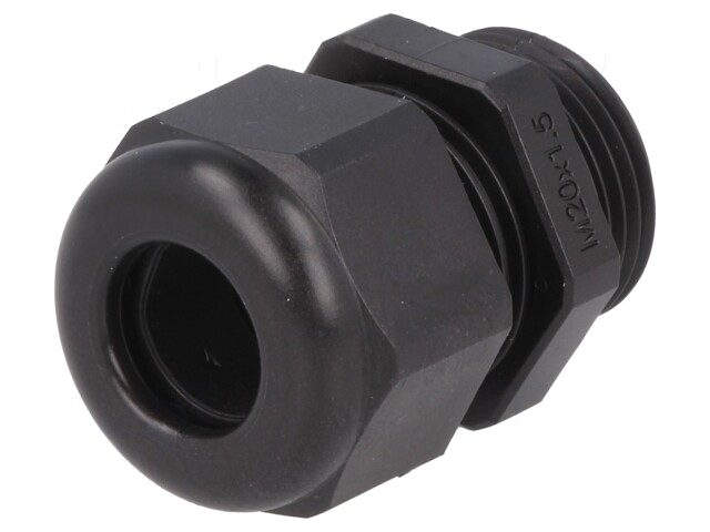 Wartel; M20; IP68; 6÷12mm; thermoplast; zwart Wartel; M20; IP68; 6÷12mm; thermoplast; zwart